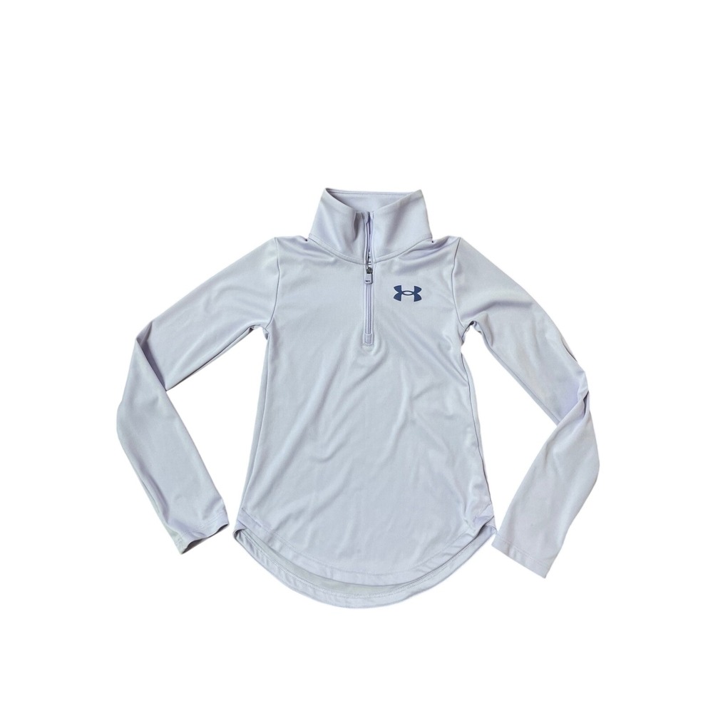 Under Armour Girls Youth XS Lavender Purple Quarter Zip Long Sleeve Pullover Top